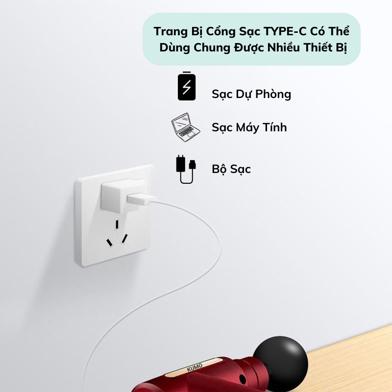 Máy Massage Đấm Lưng KUMO Mát Xa Cổ Vai Gáy 4 Đầu 6 Chế Độ Cao Cấp