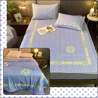Bộ chiếu điều hoà hoa trà Coco hot_trend (chăn+chiếu+gối)