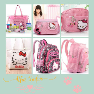 Túi xách Hello Kitty màu hồng cho mẹ bé cặp xách, túi thời trang, túi đeo chéo học sinh,balo đi học nhiều ngăn