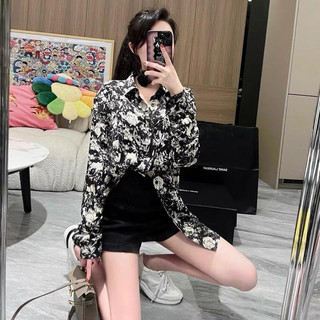 Áo sơmi hoa gold nữ