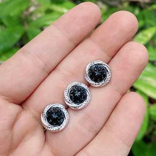 Set 10 Nút áo đá đen, đá trắng lấp lánh size 1.2cm cực đẹp