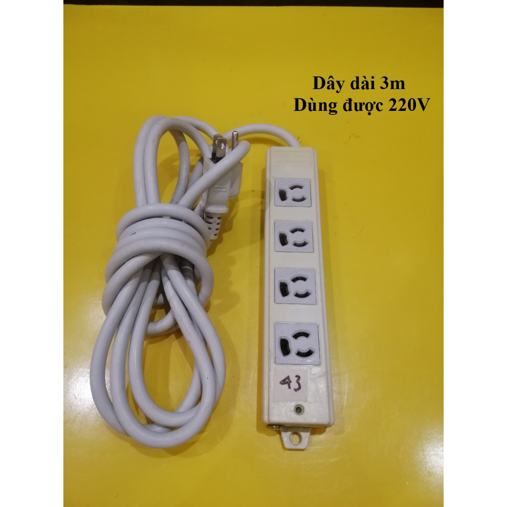 Ổ cắm nội địa Nhật, dây dài 3m, 4 ổ cắm (mã 43)