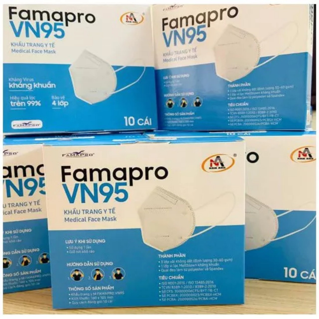 Khẩu trang y tế kháng khuẩn N95 Famapro