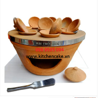 Lò bánh căn (bánh khọt) đất nung, gốm Bàu Trúc (Bao bể vỡ) - loại 8 chén