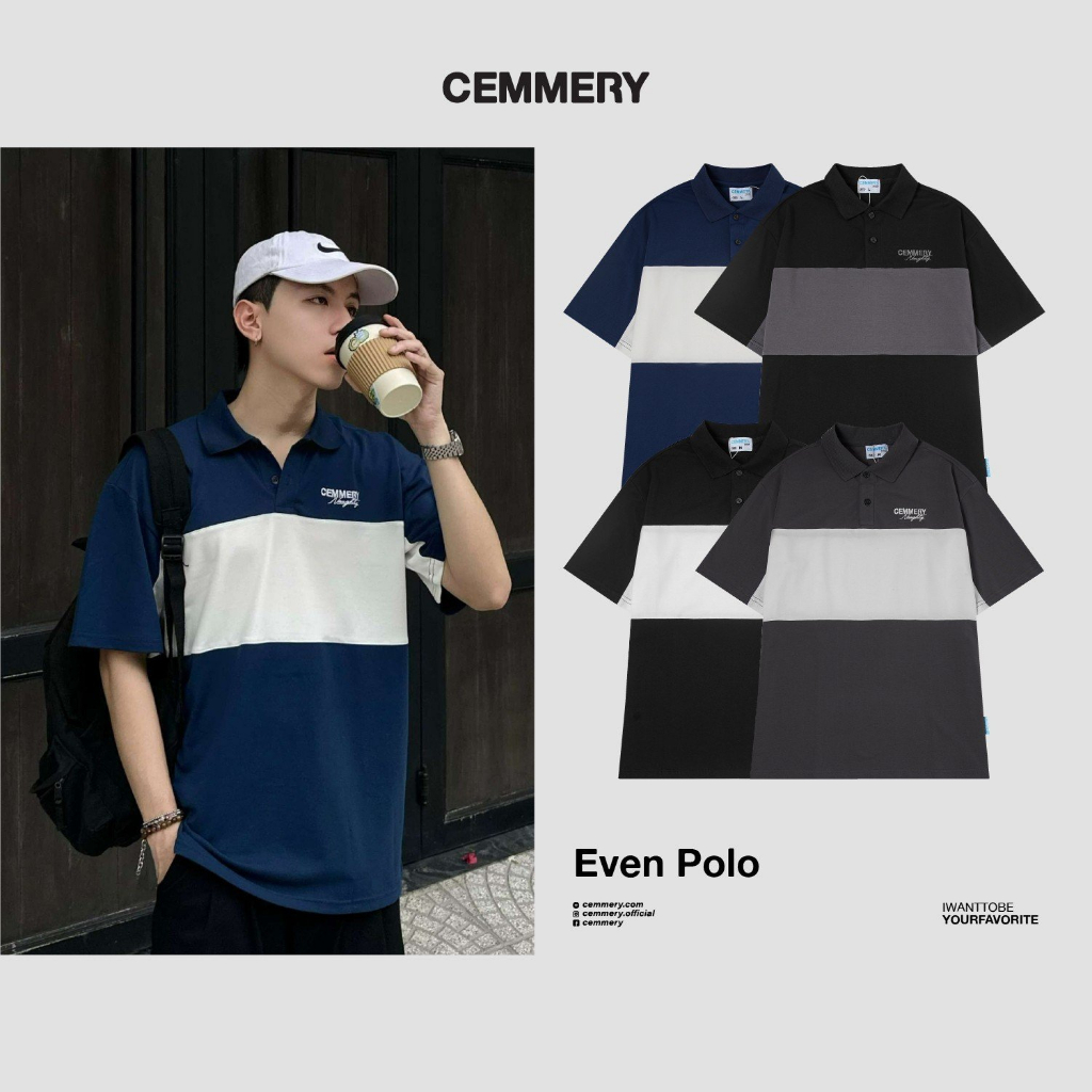 Áo Polo Unisex Local Brand CEMMERY Phối Màu Trung Tính - Even Polo