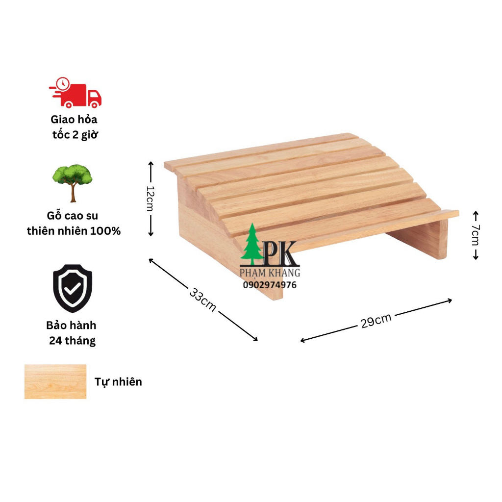 Ghế gỗ kê chân văn phòng / Bệ gác chân Phạm Khang
