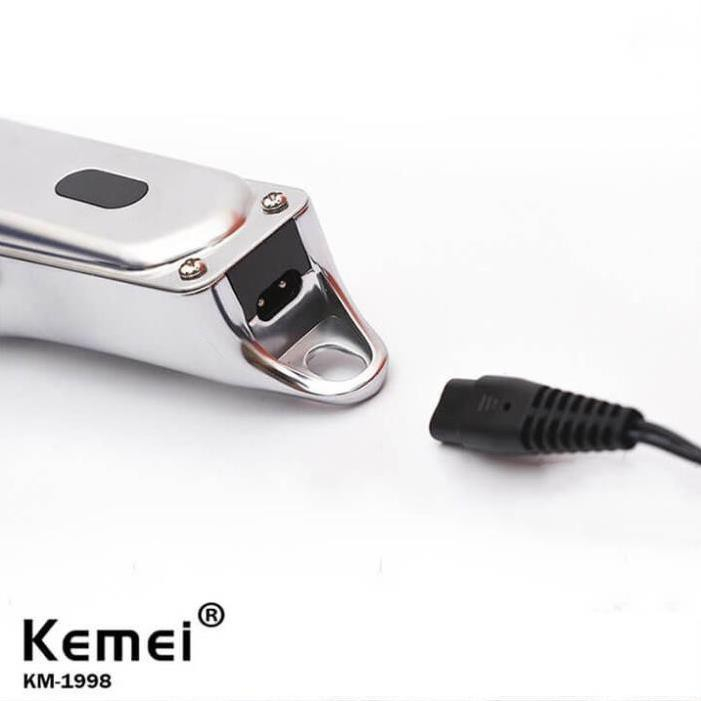 Tông Đơ Kemei KM 1998 - Màu Bạc Nguyên Khối Đẳng Cấp Cho SALON