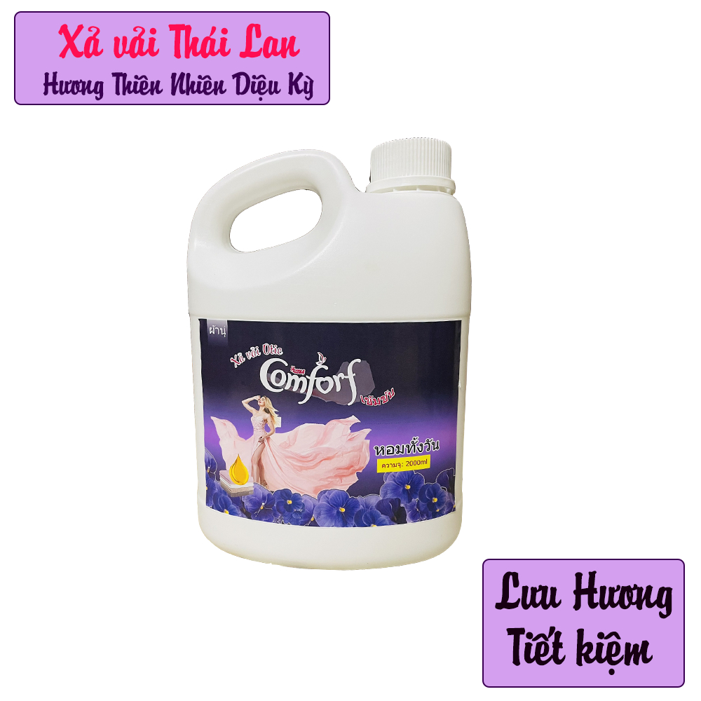 Nước xả vải Thái Lan hương Comfort 2KG (2000ml) - TÍM - thiên nhiên diệu kỳ - Lưu hương dài lâu