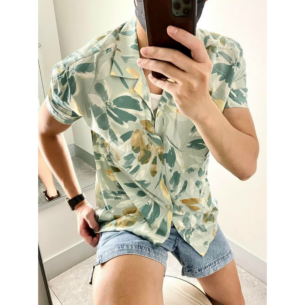 Áo sơ mi hè PIJAMA họa tiết cao cấp tay ngắn chất vải lụa, không nhăn, thấm hút, thoáng khí, hoạ tiết - SMUN6