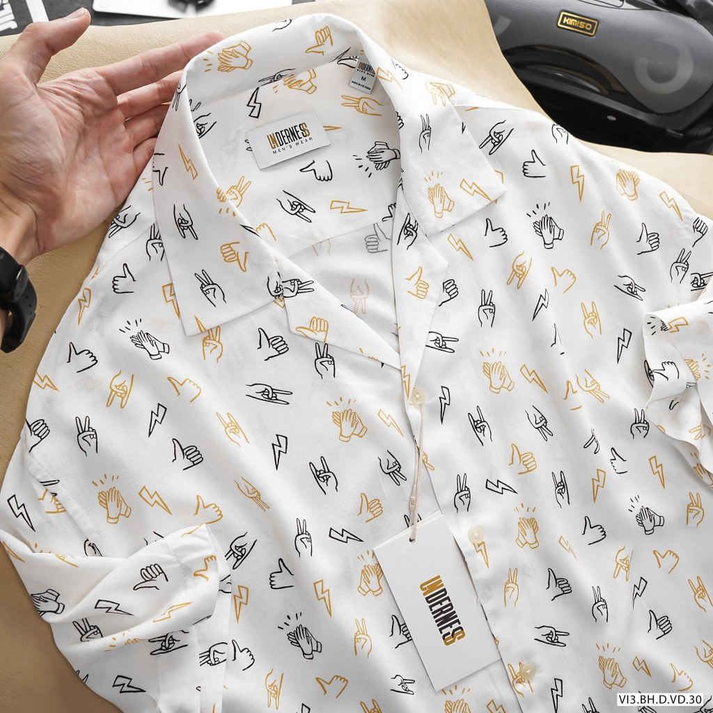 Áo sơ mi hè PIJAMA họa tiết cao cấp tay ngắn chất vải lụa, không nhăn, thấm hút, thoáng khí, hoạ tiết - SMUN6