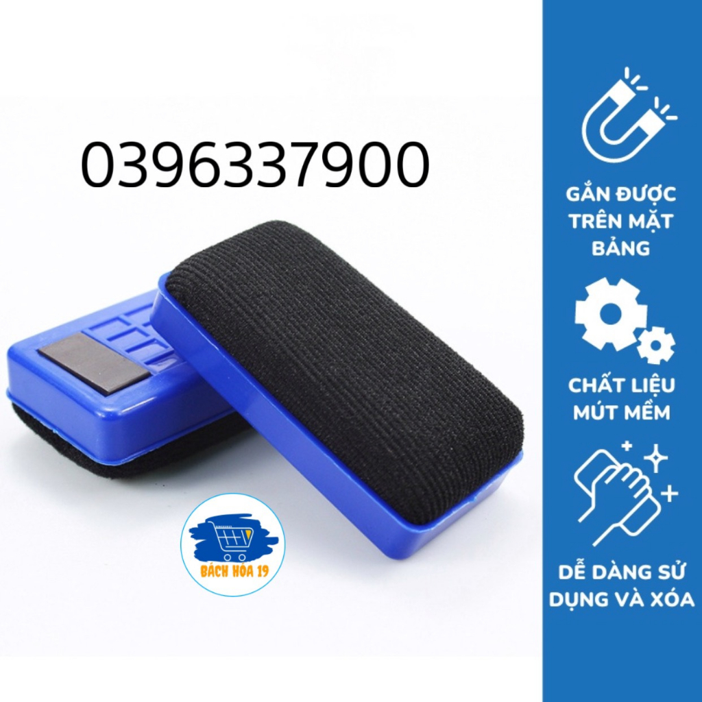 Lau bảng, dụng cụ lau bảng trắng nhỏ gọn có mút xốp mềm lau sạch mọi vết bút