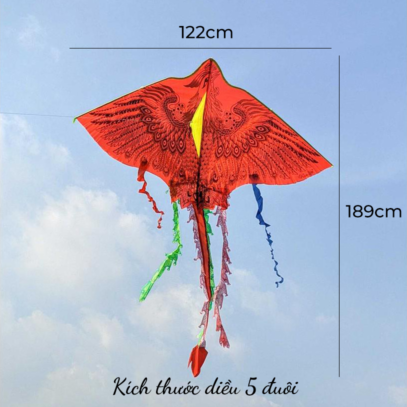 Diều Phụng, Phượng Hoàng Lửa, Thần Điêu 3, 4, 5 đuôi loại to Tặng kèm dây diều 01824