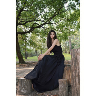 Đầm Dây Gân Phối Kate Form Maxi Basic CGZR