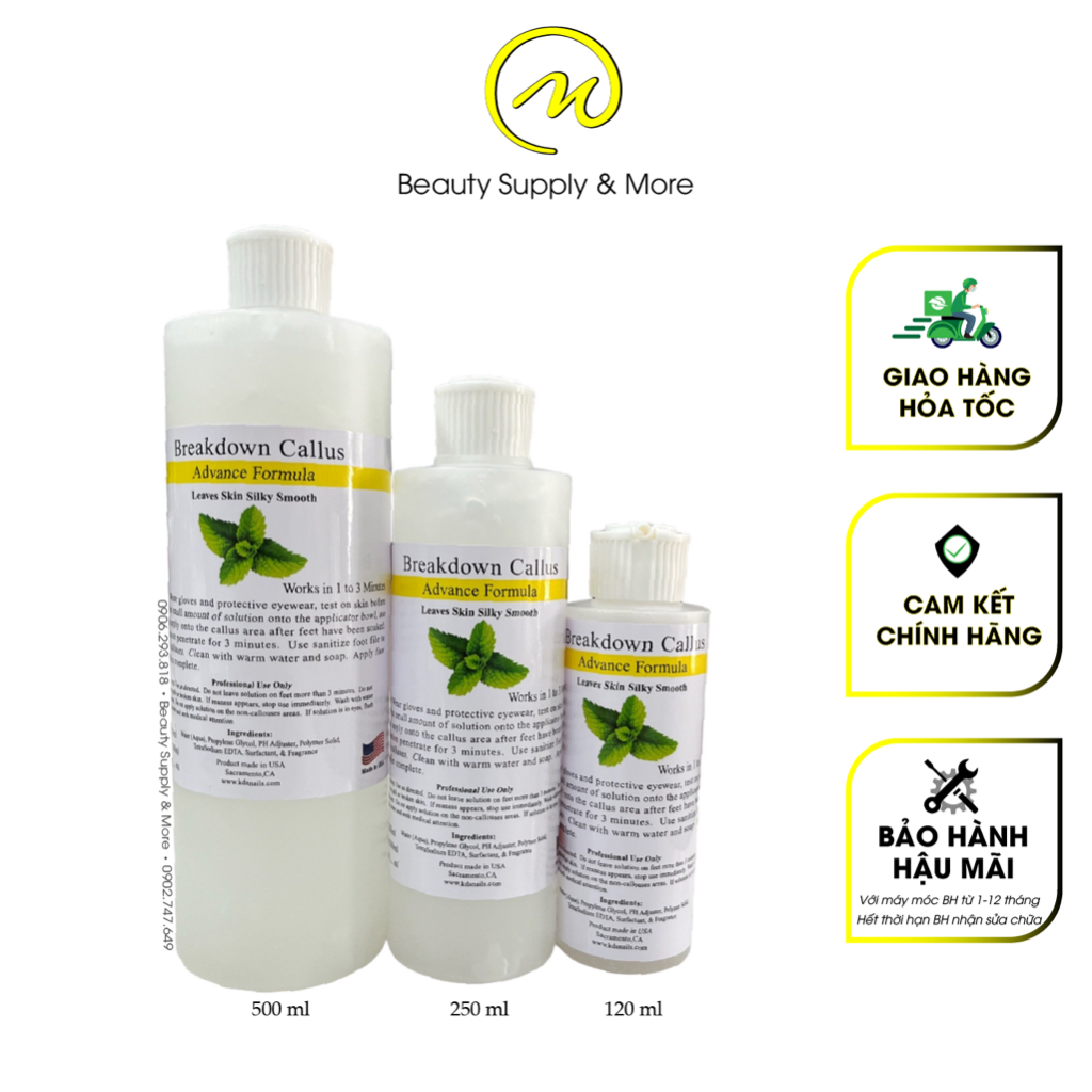 Gel Ủ Chà Gót Chân (Callus)-Bạc Hà. Chai 120ml/250ml/500ml.
