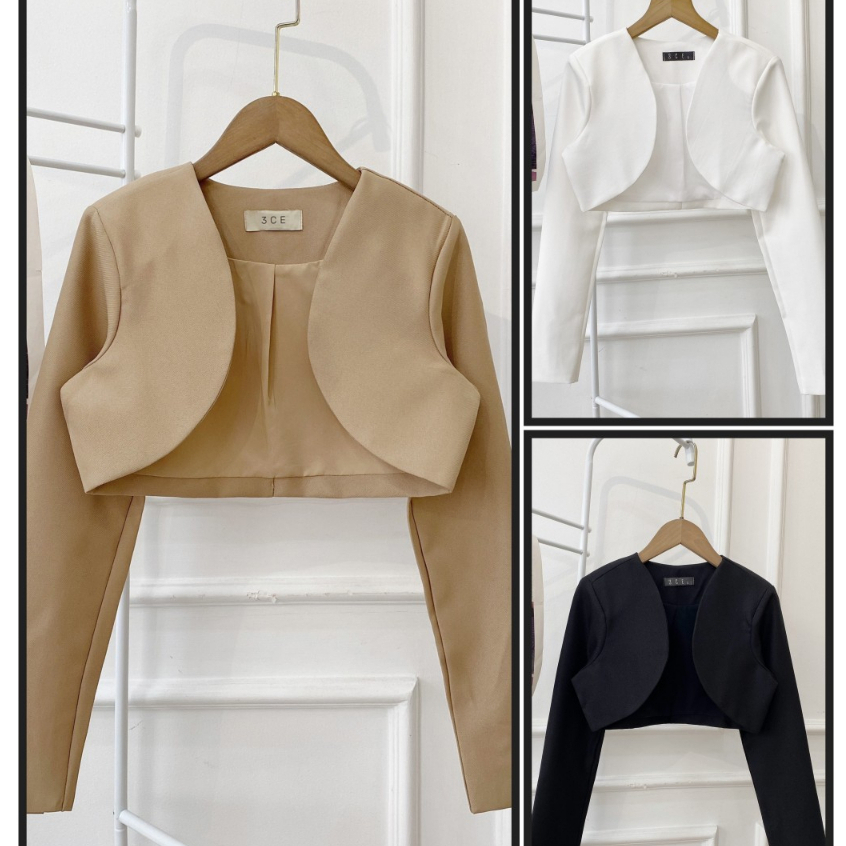 Áo khoác blazer crop cách điệu thời trang dành cho các nàng mix đồ xinh xắn,, kiểu dáng basic tiểu thư sang chảnh
