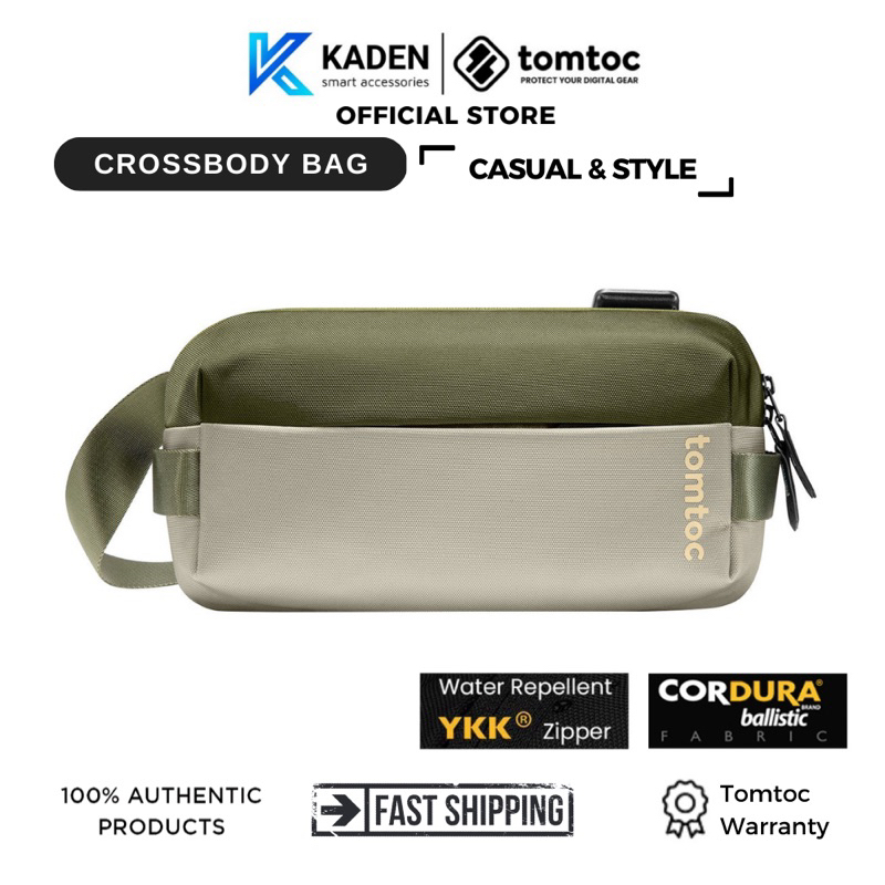 TÚI ĐEO CHÉO TOMTOC (USA) LIGHTWEIGHT SLING BAG GREEN