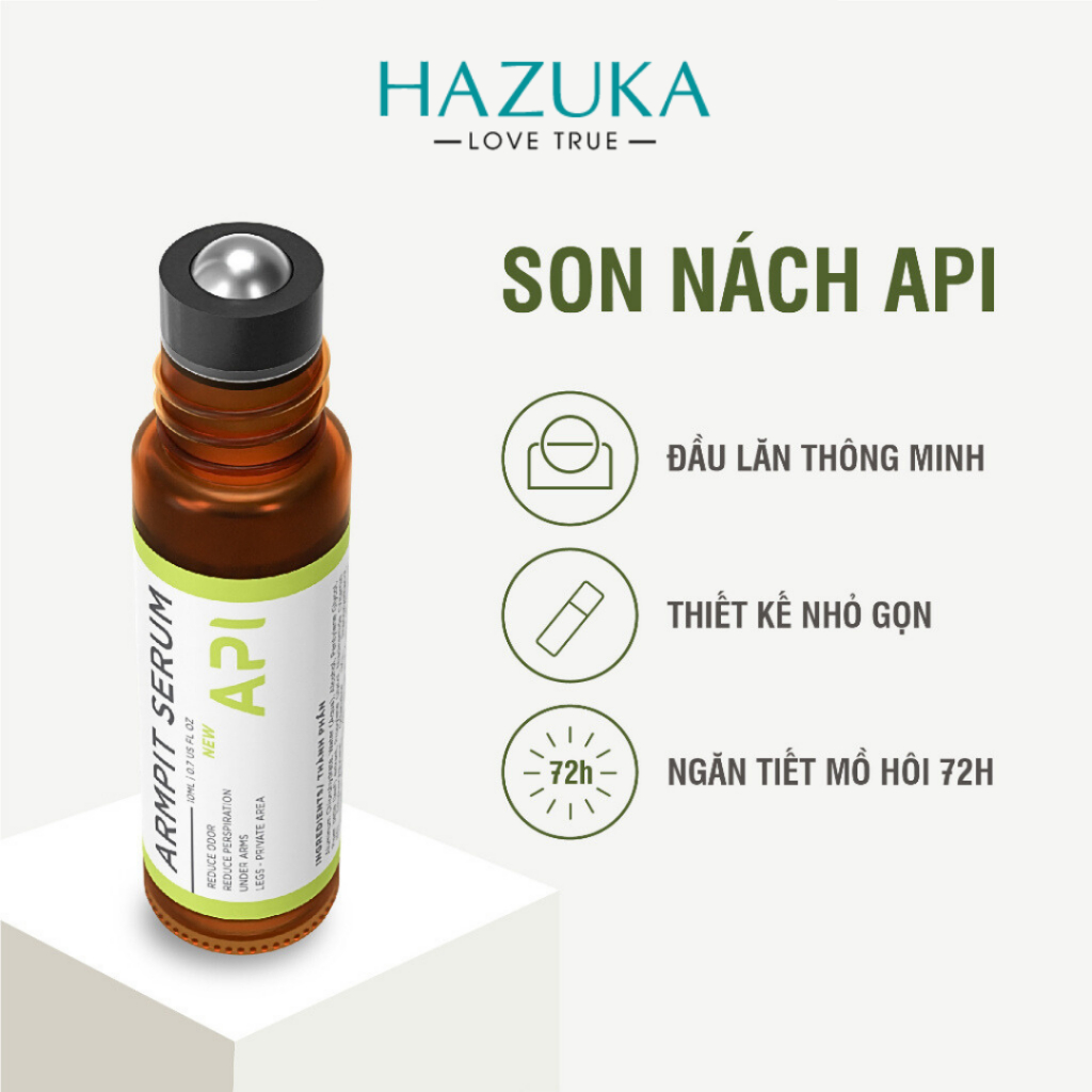 Serum khử mùi hôi nách API 10ml dạng lăn ngăn tiết mồ hôi nách, son nách lăn tiện hơn xịt giảm thâm dưỡng ẩm shop hazuka