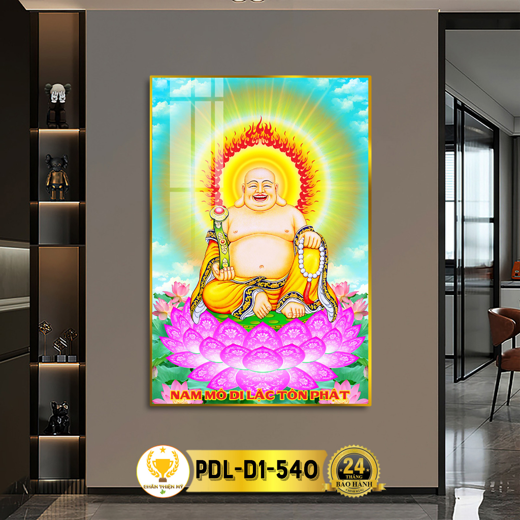 Tranh Phật Treo Tường Tráng Gương Phật Di Lặc CHÂN THIỆN MỸ, Quà Tặng, Trang Trí Phòng Thờ CPDL-D1-501