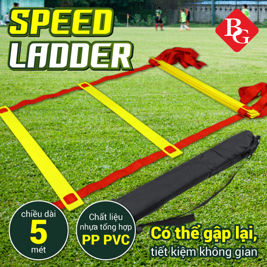 (Có túi đựng ) BG- Thang dây(5 MÉT) tập luyện thể thao thể lực và tốc độ dài SPEED LADDER