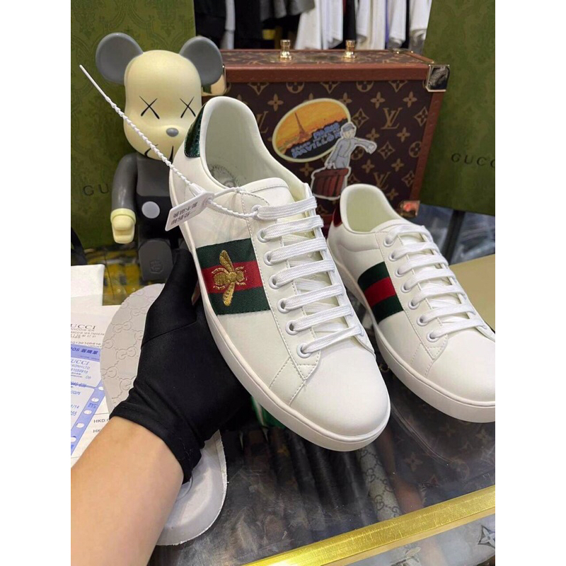 ⚡️[Hight Quality] Hàng Có Sẵn!! Giày G.C Ace Embroidered Sneaker White Leather With Bee - Hàng Loại 1 Full Box GC Ong