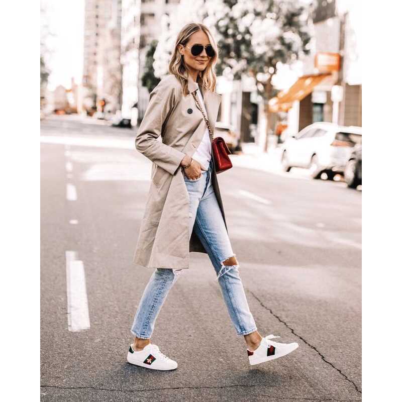 ⚡️[Hight Quality] Hàng Có Sẵn!! Giày G.C Ace Embroidered Sneaker White Leather With Bee - Hàng Loại 1 Full Box GC Ong