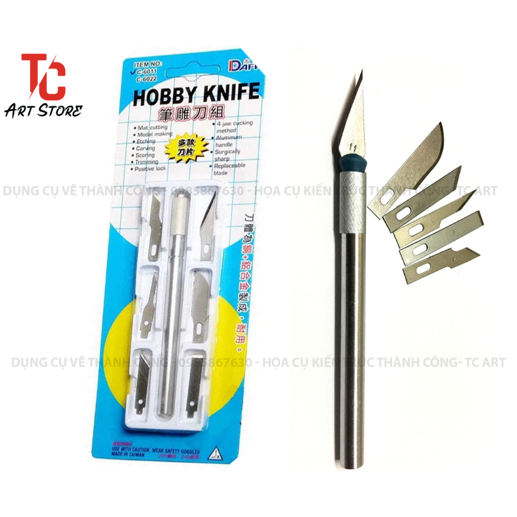 Dao Mổ Vật Liệu Mô Hình - Dao Tỉa Thủ Công 6 Lưỡi Dao - Hobby Knife