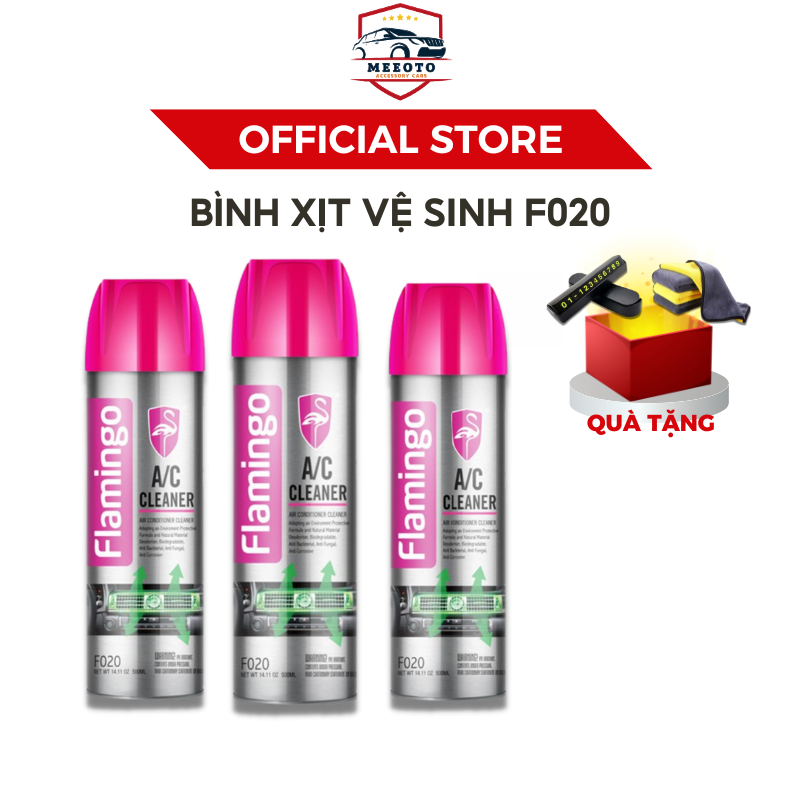 Bình Xịt Vệ SInh MEEOTO Khử Mùi Bụi Bẩn Máy Lạnh Ô Tô Điều Hòa Dạng Bọt Flamingo F020