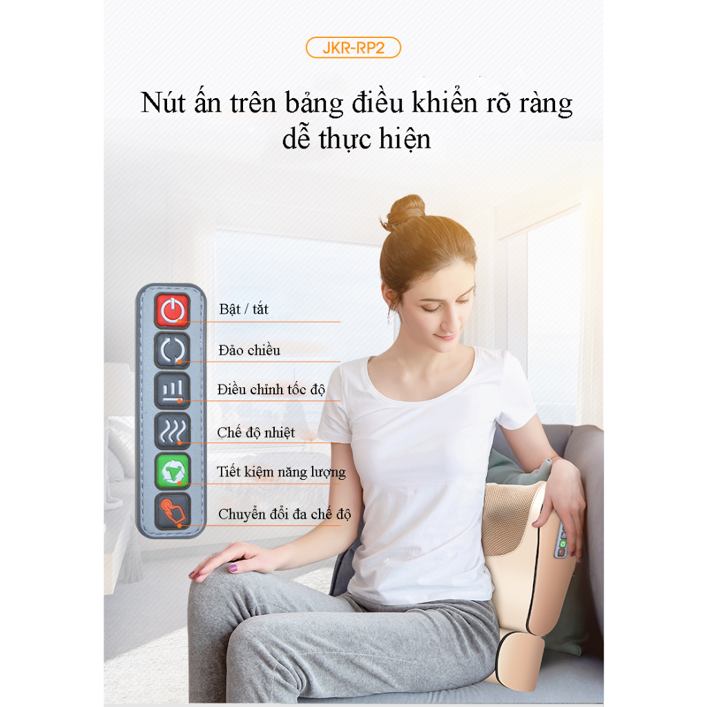 Gối mát xa massage hồng ngoại 20 bi máy mát xa massge phiên bản PREMIUM tặng gối lưng +gói trị liệu thảo mộc