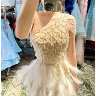 ĐẦM BODY LỆCH VAI ĐÍNH LÔNG