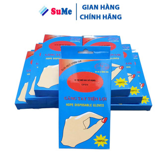 Găng tay nilon dùng 1 lần 100 chiếc, bao tay nilong nấu ăn thực phẩm siêu dai