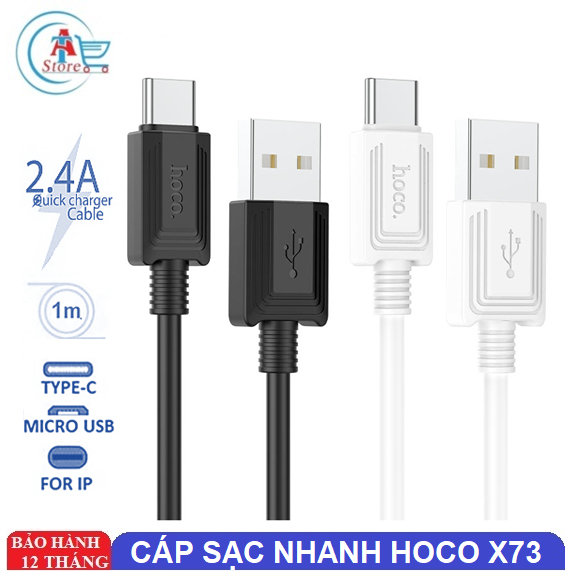 Cáp Sạc Sạc Nhanh Và Truyền Tải Dữ Liệu Hoco X73 Cho Các Dòng Điện Thoại - Cho IP, Android (MicroUSB, TypeC, LN)