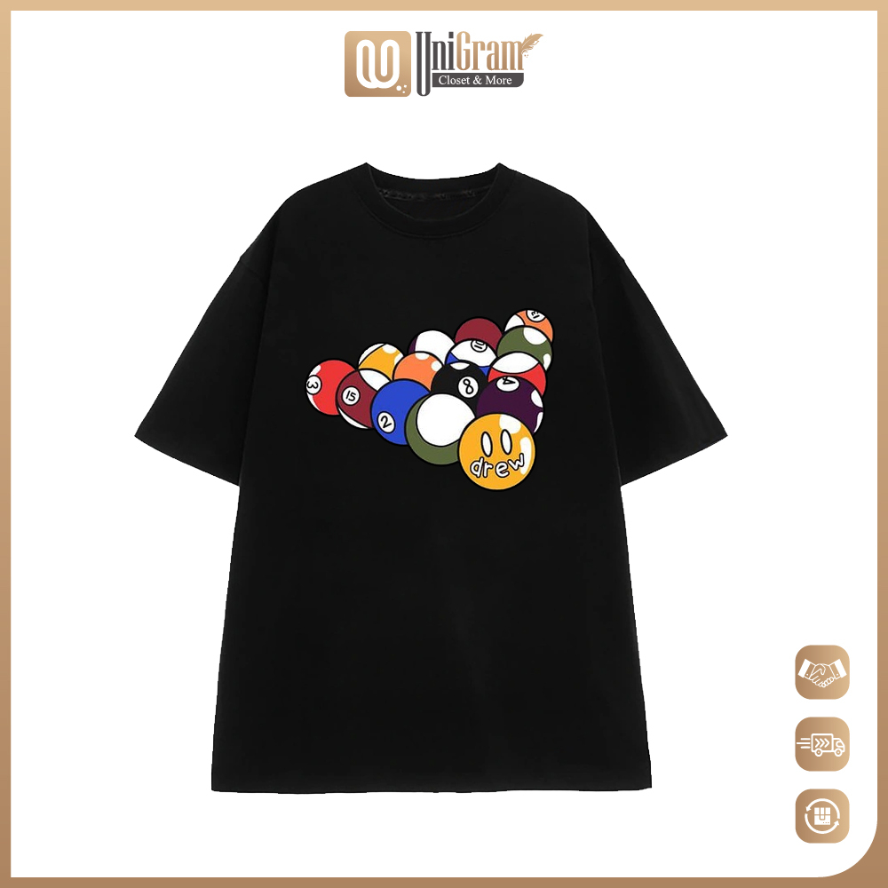 Áo Phông Nam Nữ form Rộng Tay Lỡ Unisex Đủ Size Họa Bóng Drew Chất Vải Cotton Cao Cấp - Unigram