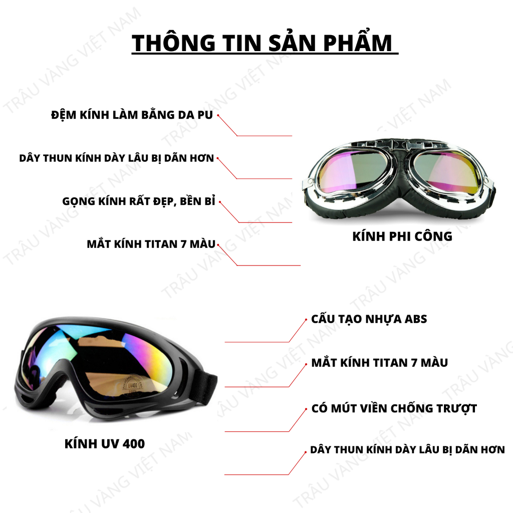 Mũ bảo hiểm nửa đầu kính phi công chính hãng Trâu Vàng VN nhiều màu trơn