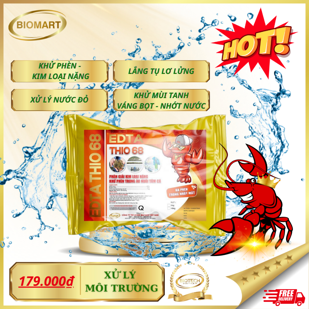EDTA THIO 68 - CHUYÊN GIA KHỬ PHÈN, KIM LOẠI NẶNG - GIẢI ĐỘC NƯỚC, HÓA CHẤT TRỪ SÂU - XỬ LÝ NƯỚC ĐỎ CHO AO TÔM CÁ