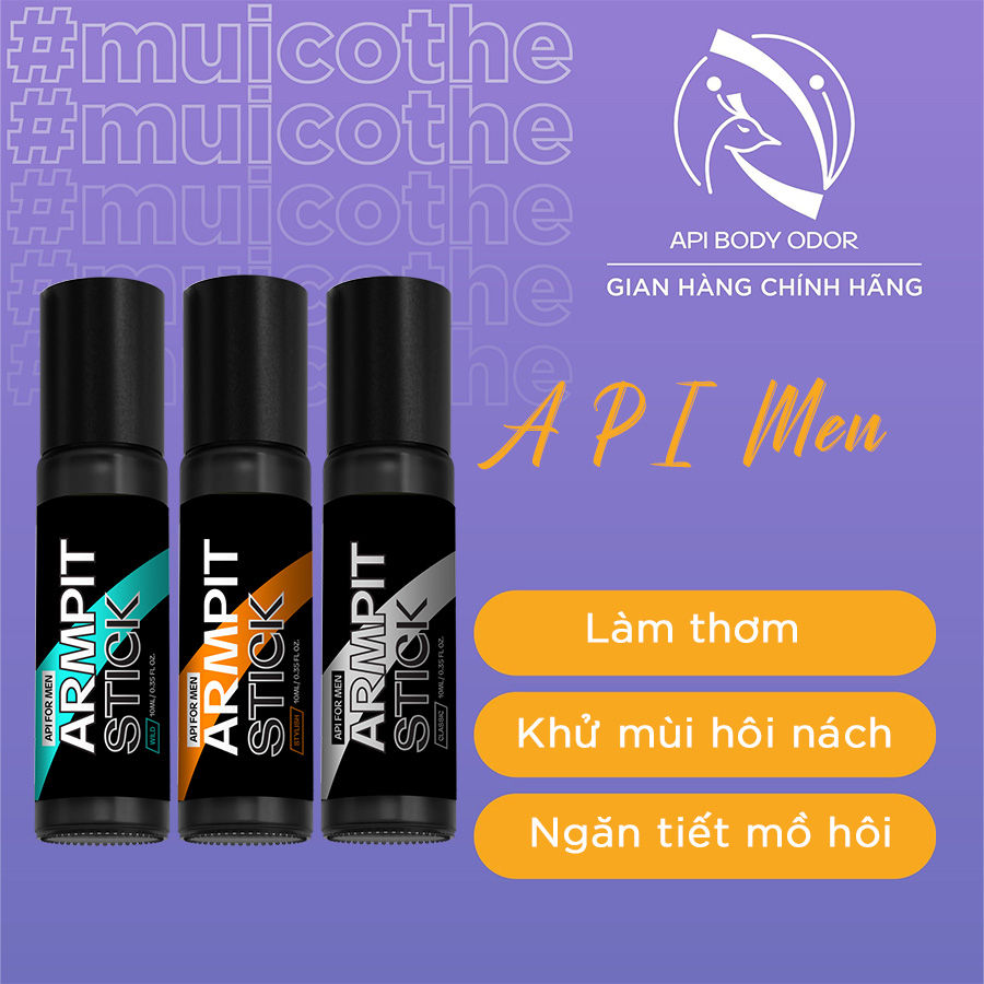 Son nách khử mùi dành cho nam APi Men, Serum khử mùi Armpit Stick - Bộ sưu tập mùi hương Son nách APi Men 10ML
