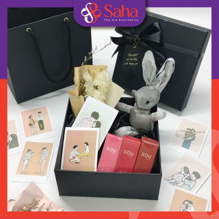Set Quà Tặng SAHA Son Lì, Son Môi Tặng Sinh Nhật, Tặng Bạn Gái Kèm Hình Polaroid 6x9