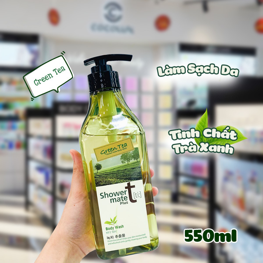 Sữa tắm cao cấp Hàn Quốc Shower Mate Green Tea tinh chất trà xanh tươi mát 550g