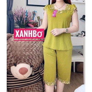 Đồ Bộ Lửng Tay con , Đồ bộ thun lạnh lửng mặc nhà mát, đồ mặc ngủ