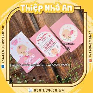 ♥️ Shop Uy Tín ♥️ THIỆP MỜI SINH NHẬT - THÔI NÔI - ĐẦY THÁNG in nội dung hoàn chỉnh dành cho BÉ GÁI.