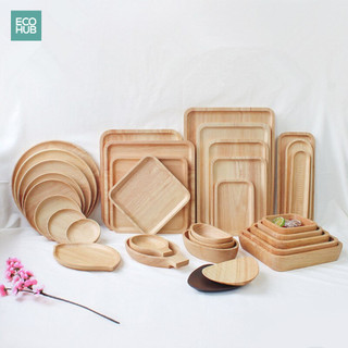 Khay gỗ tần bì ECOHUB đựng hoa quả, đồ ăn sáng, khay đựng mứt Tết, decor...