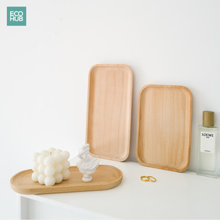 Khay gỗ tần bì ECOHUB hình vuông đựng hoa quả, đồ ăn sáng, khay đựng mứt tế, decor...