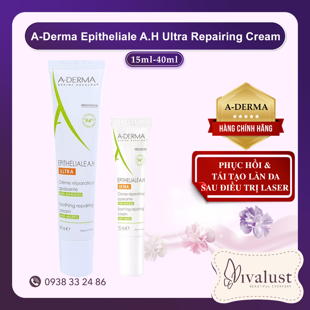 Kem Dưỡng ADerma Epitheliale A.H Duo Ultra Repairing Cream (15ml/40ml) - Phục Hồi Và Tái Tạo Làn Da Sau Khi Laser