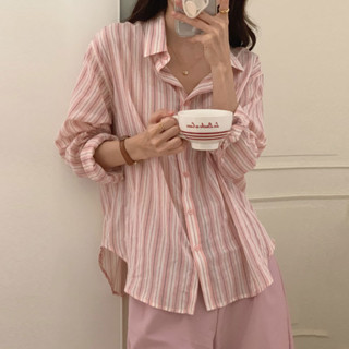 Áo Sơ Mi Công Sở Nữ Form Rộng Kẻ Sọc, Sơ Mi Nữ Sọc Kẻ Freesize Chất Liệu Tơ Giấy Mỏng Mát SUBICI