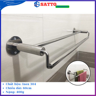  Giá Khăn Treo Nhà Tắm INOX 304 KAWACO Cao Cấp - Vắt Khăn Đôi Inox Không Gỉ Sáng Bóng 