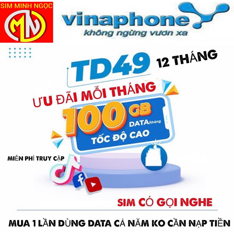 3 LOẠI SIM DATA ( VINA + MOBI ) BÁN CHẠY NHẤT HIỆN NAY . 12MAX90 , TD49 ,VD89P