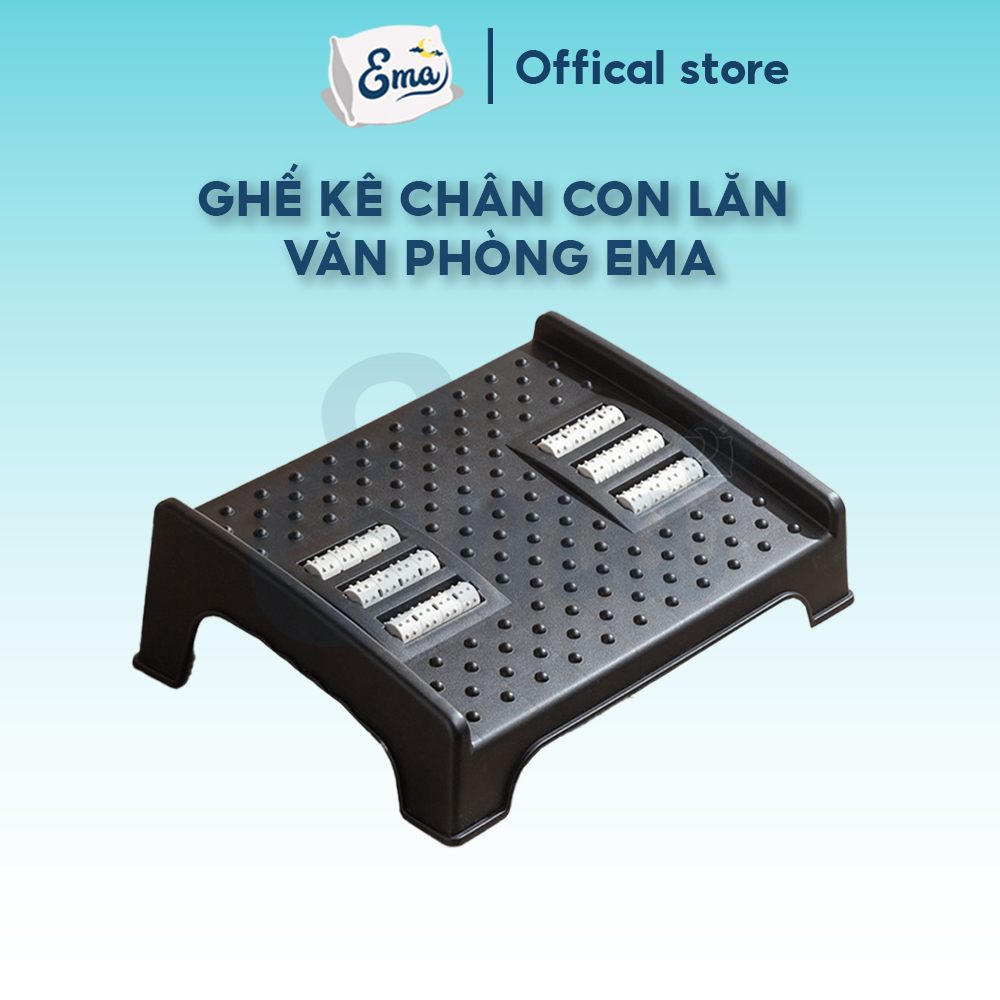 Ghế kê chân văn phòng EMA - Con lăn massage thư giãn thoải mái, giảm tê mỏi chân