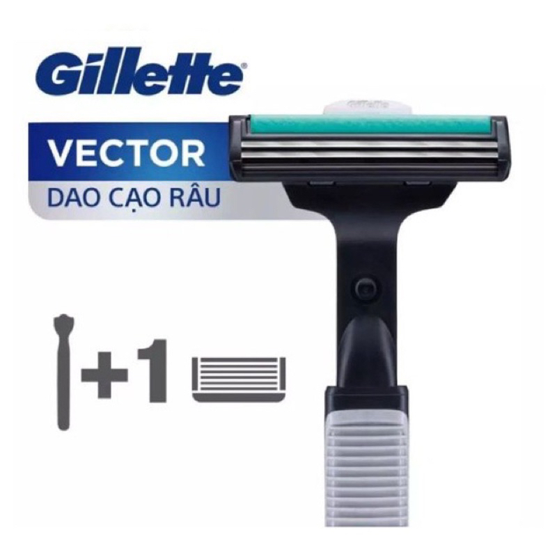 Bàn dao cạo râu Gillette Vector 2 lưỡi kép chính hãng