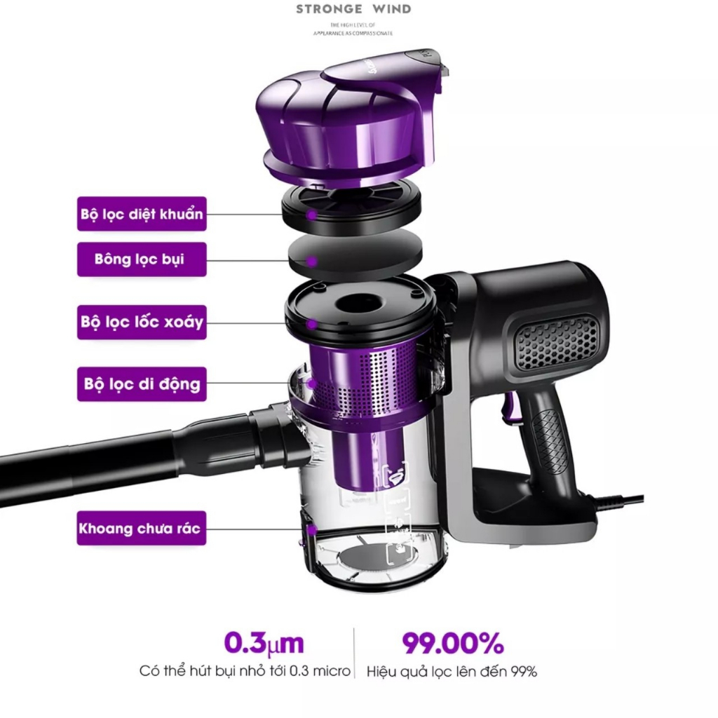 Máy hút bụi cầm tay CHIGO - Máy hút bụi cầm tay gia đình - Siêu Tiện Dụng, Siêu Mạnh, hộp chứa bụi lớn | BigBuy360 - bigbuy360.vn