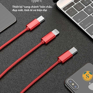Dây Cáp Sạc 3 Đầu đa năng 3in1