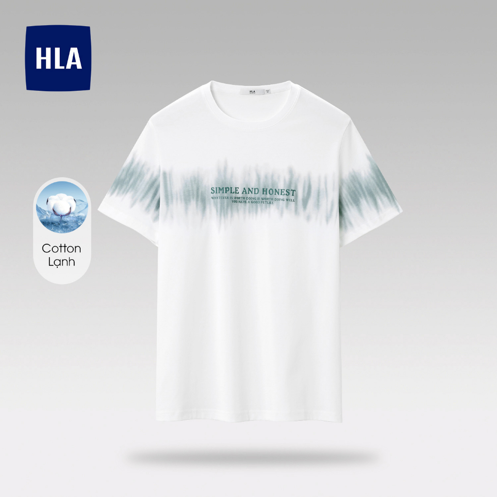 HLA - Áo thun nam ngắn tay loang màu nghệ thuật Gradient color soft & breathable cotton T-shirt
